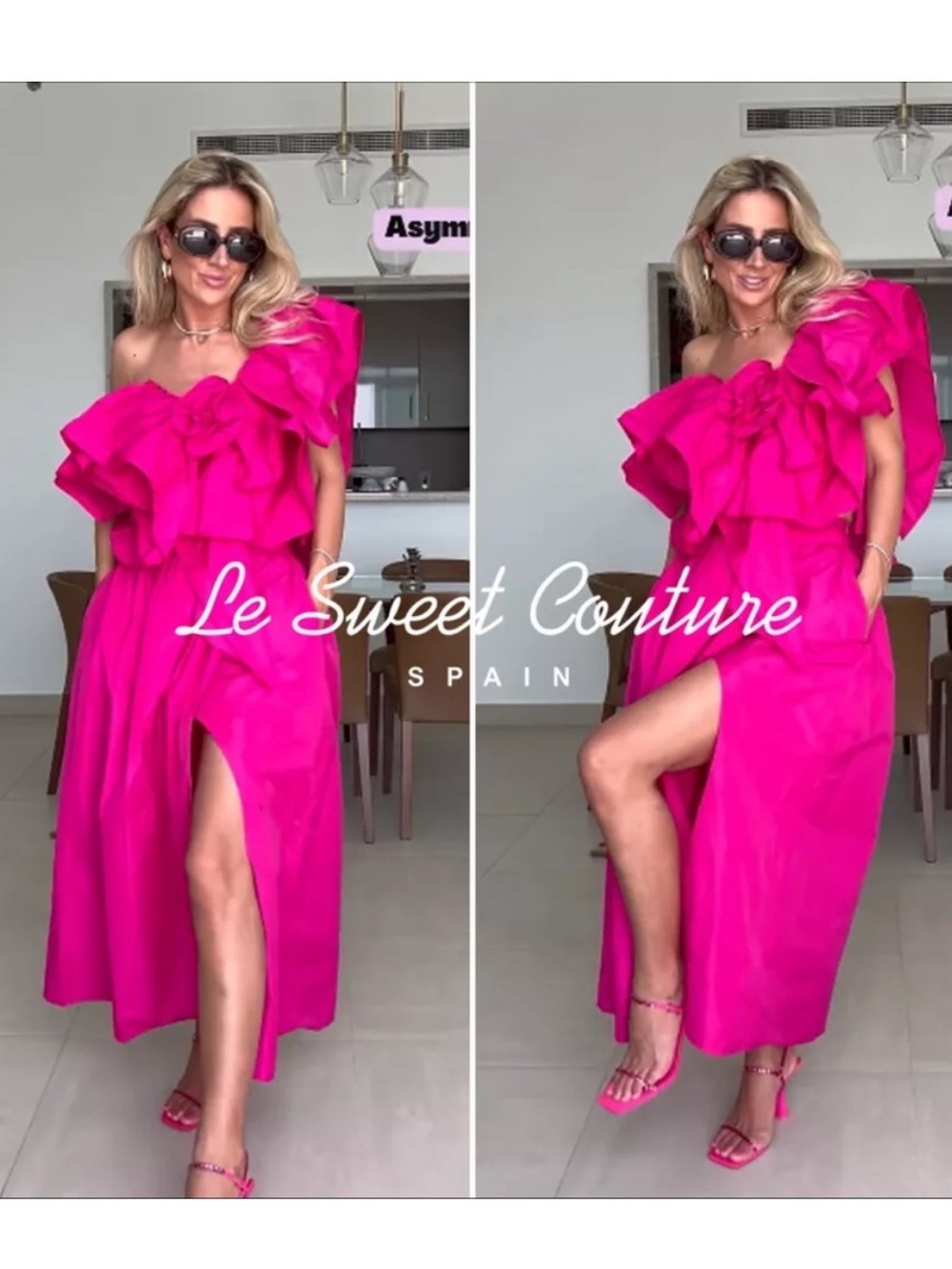 Zara Hot Pink Statement Off-Shoulder Ruffle Top - Picture 2 of 10